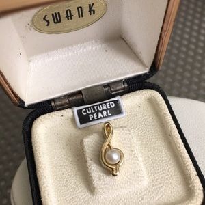 🖤SWANK pearl tie tac pin